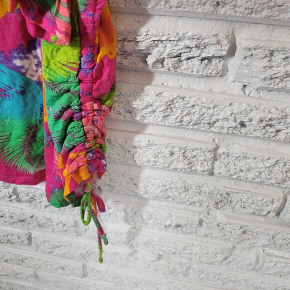 Palm Harbour Womens Top 2X Plus Tunic 3/4 Sleeve Pink Floral Tied Side FLO252E - Picture 4 of 9